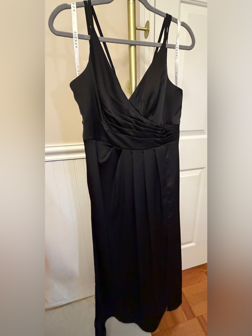 Azazie Black Maxi V-Neck Evening Dress